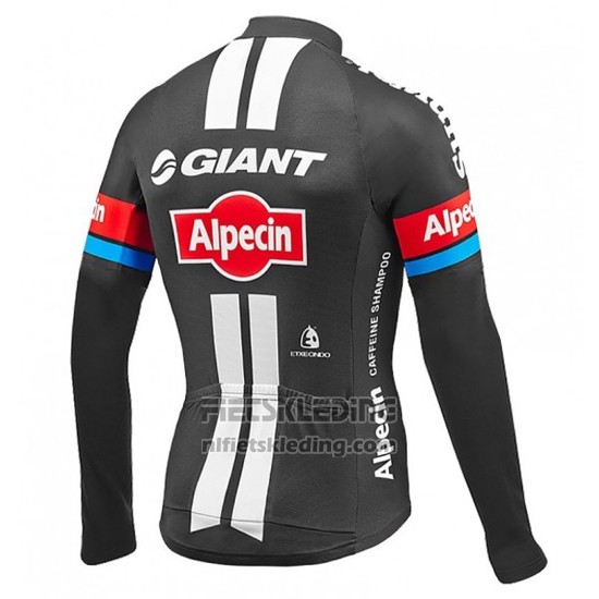 2016 Fietskleding Giant Alpecin Zwart en Rood Lange Mouwen en Koersbroek